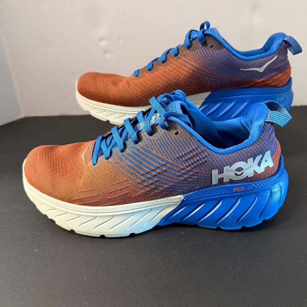 Hoka One One Mach 3 Mens 8.5 Running Shoes Orange Blue 1106479 PROFLY Sneakers - Picture 2 of 16